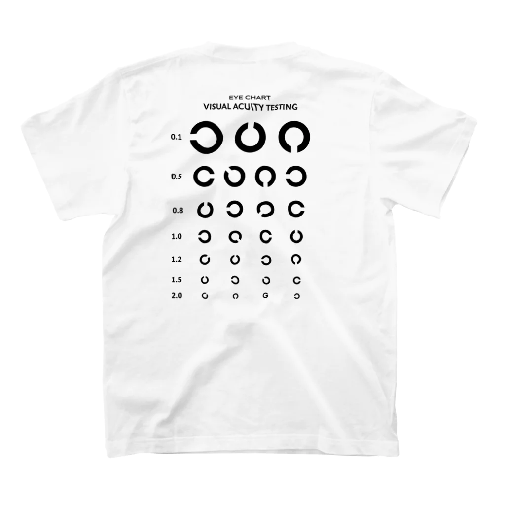 kg_shopの[☆両面] Visual Acuity Testing [ブラック] スタンダードTシャツの裏面