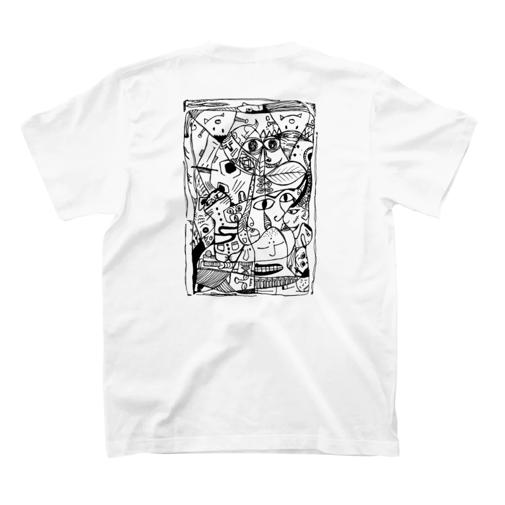 ZIGZIG CIDER GRAPHICのいろんな所にいろんな顔 Regular Fit T-Shirtの裏面