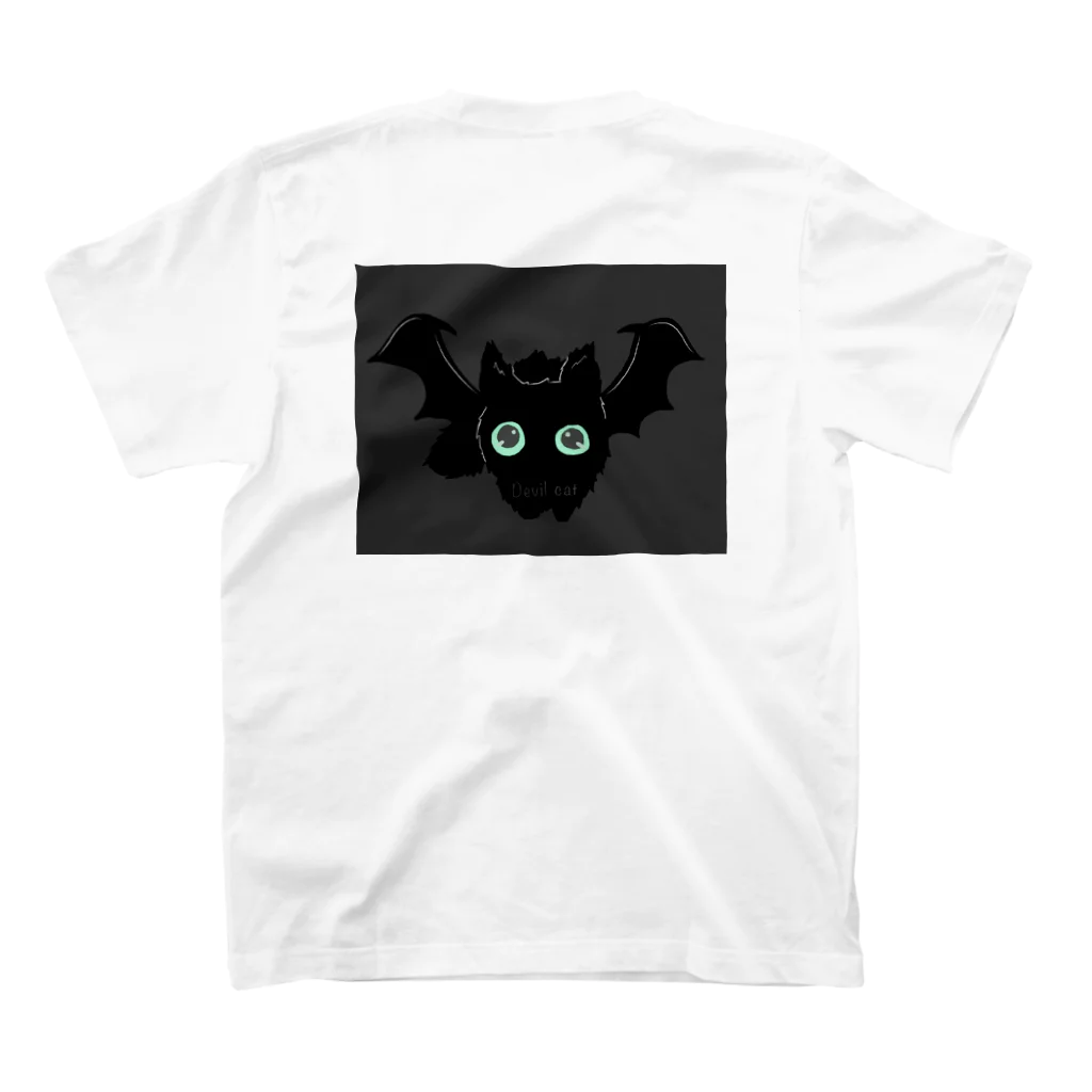 amemugi（あめむぎ）の（背面ver.）悪魔みたいな猫 スタンダードTシャツの裏面