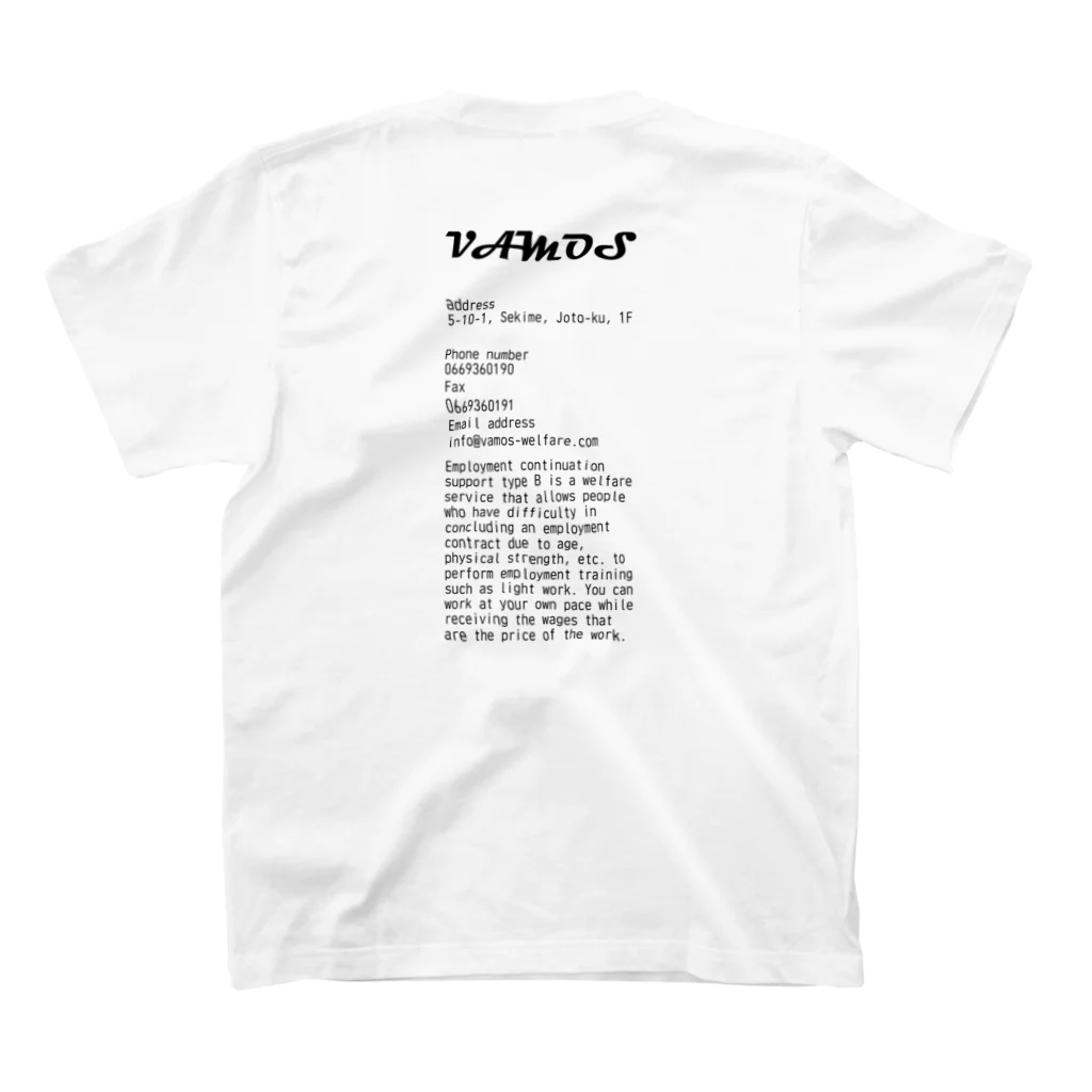 就労継続支援B型　VAMOSの英語版 Regular Fit T-Shirtの裏面