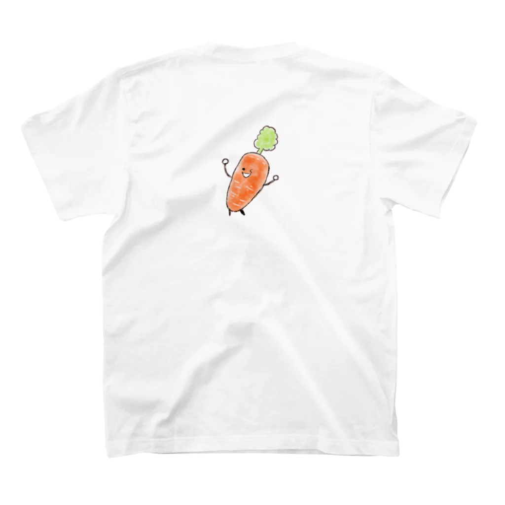 おにぎりのにんじんくん Regular Fit T-Shirtの裏面