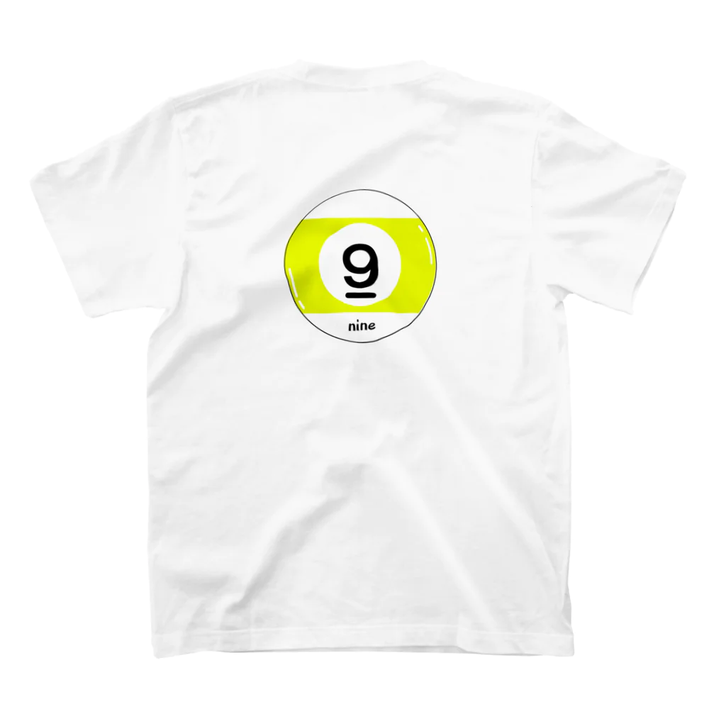 ブラック・ラビットの８ボール＆９ボール（両面） スタンダードTシャツの裏面