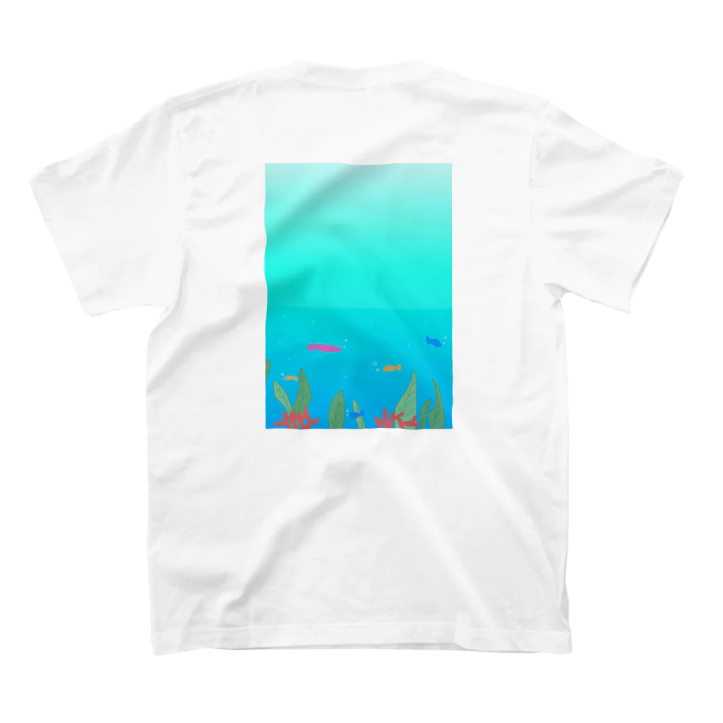 ぷよぷよきょうりゅうのカラフルな海 Regular Fit T-Shirtの裏面