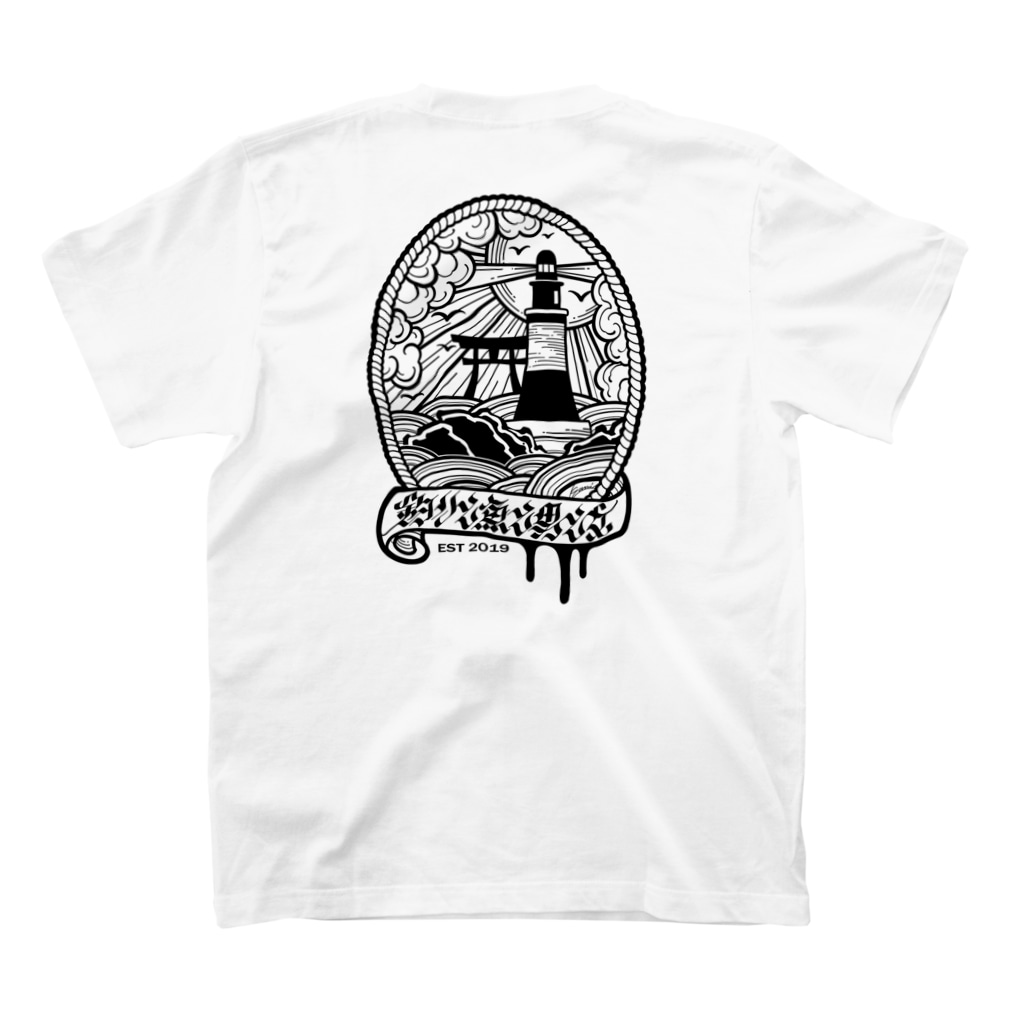 釣りと魚と男と女の淡色系 定番半袖Tシャツ Regular Fit T-Shirtの裏面