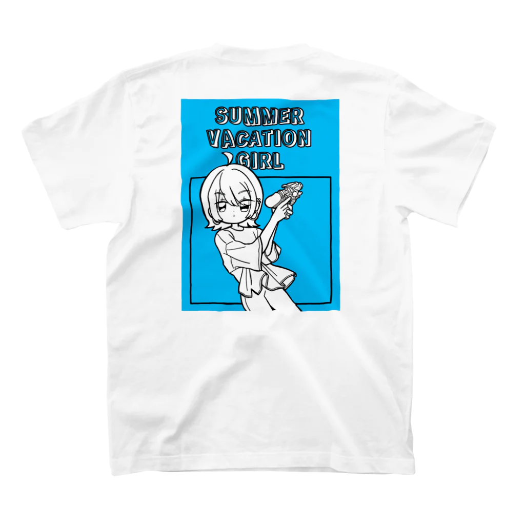 もんちゃんのおみせやさんのSUMMER VACATION GIRL(カラー) Regular Fit T-Shirtの裏面