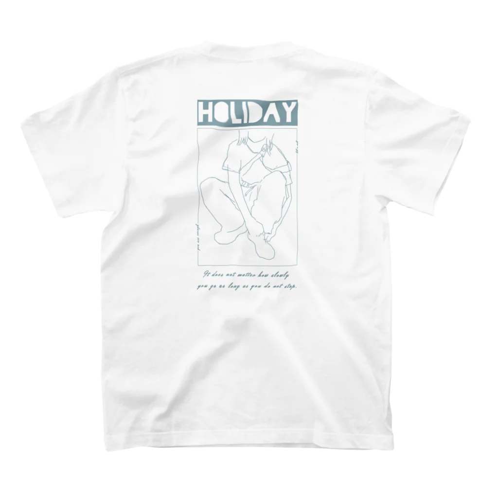 atelier PinoMiのHOLIDAY ( ブルー ) スタンダードTシャツの裏面