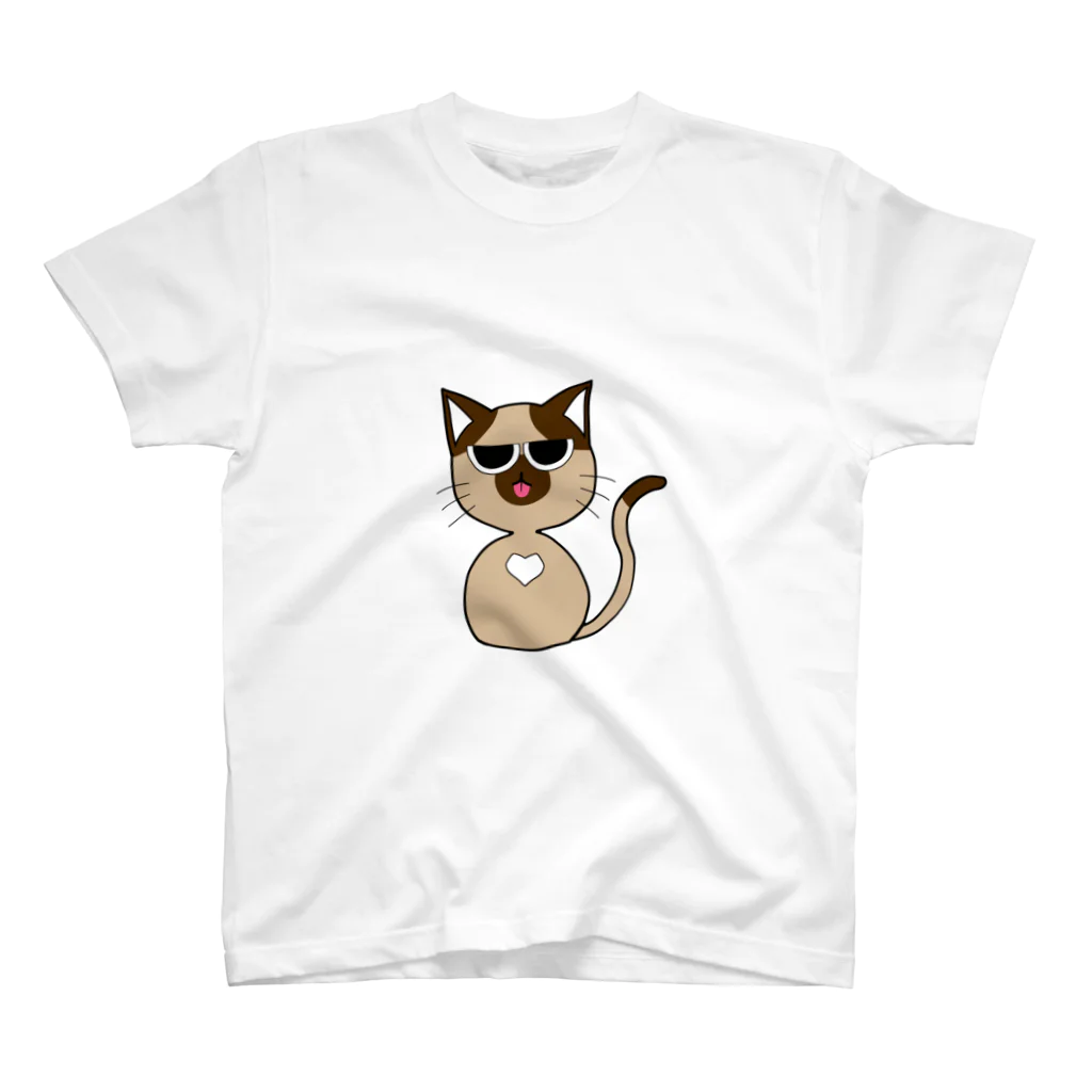 茈紀-Siki-(3/22活動開始.活動中)の『猫から愛を猫へラブを』ポインテッド スタンダードTシャツ