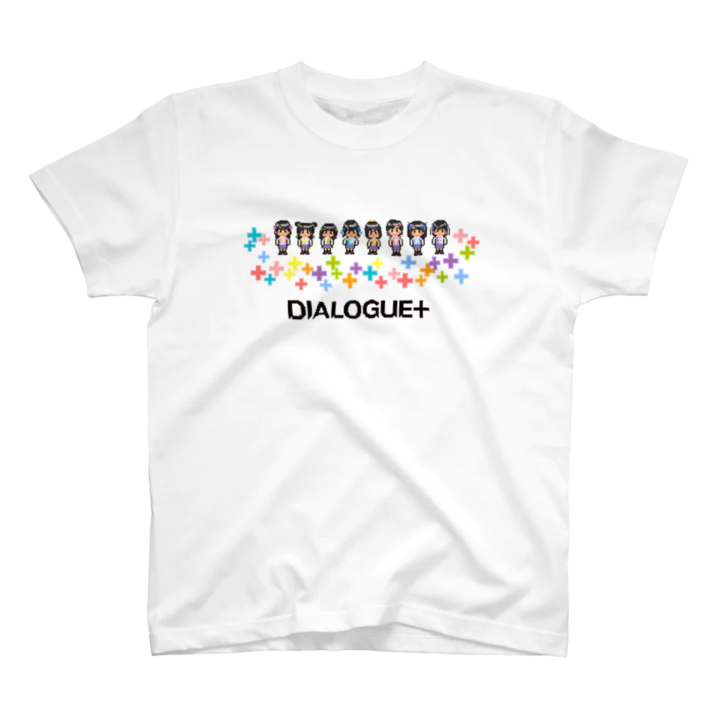 DIALOGUE＋のドットDIALOGUE＋ 箱推しスタンダードTシャツ(白) Regular Fit T-Shirt