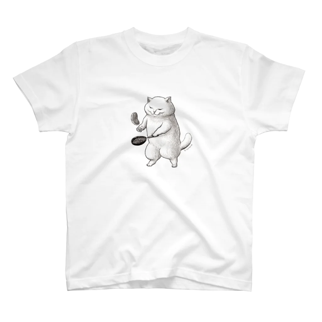 カマノレイコのチャオとパンケーキ・モノクロ Regular Fit T-Shirt