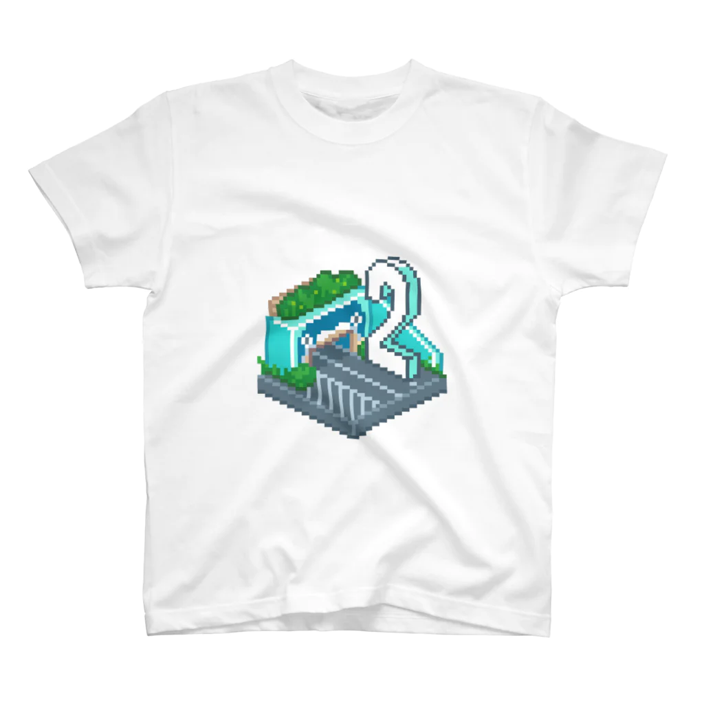 やま・かわ・どうろの【ドット絵】国道2号 スタンダードTシャツ