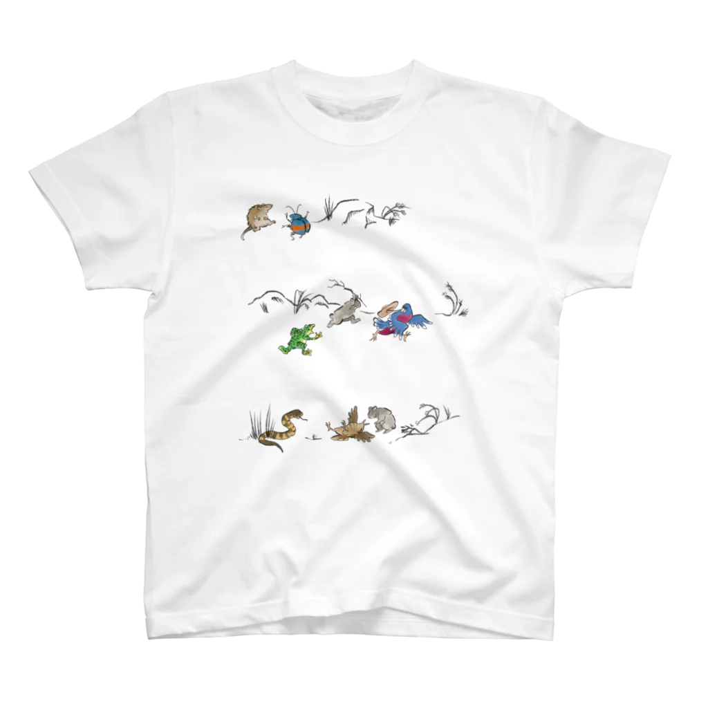 けだま専門店の鳥獣戯画風奄美生物 Regular Fit T-Shirt