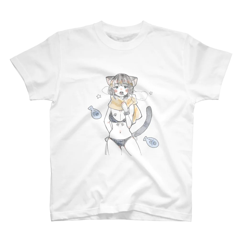 根本凪チャンネルSHOPの水着飴ちゃんねこ Regular Fit T-Shirt