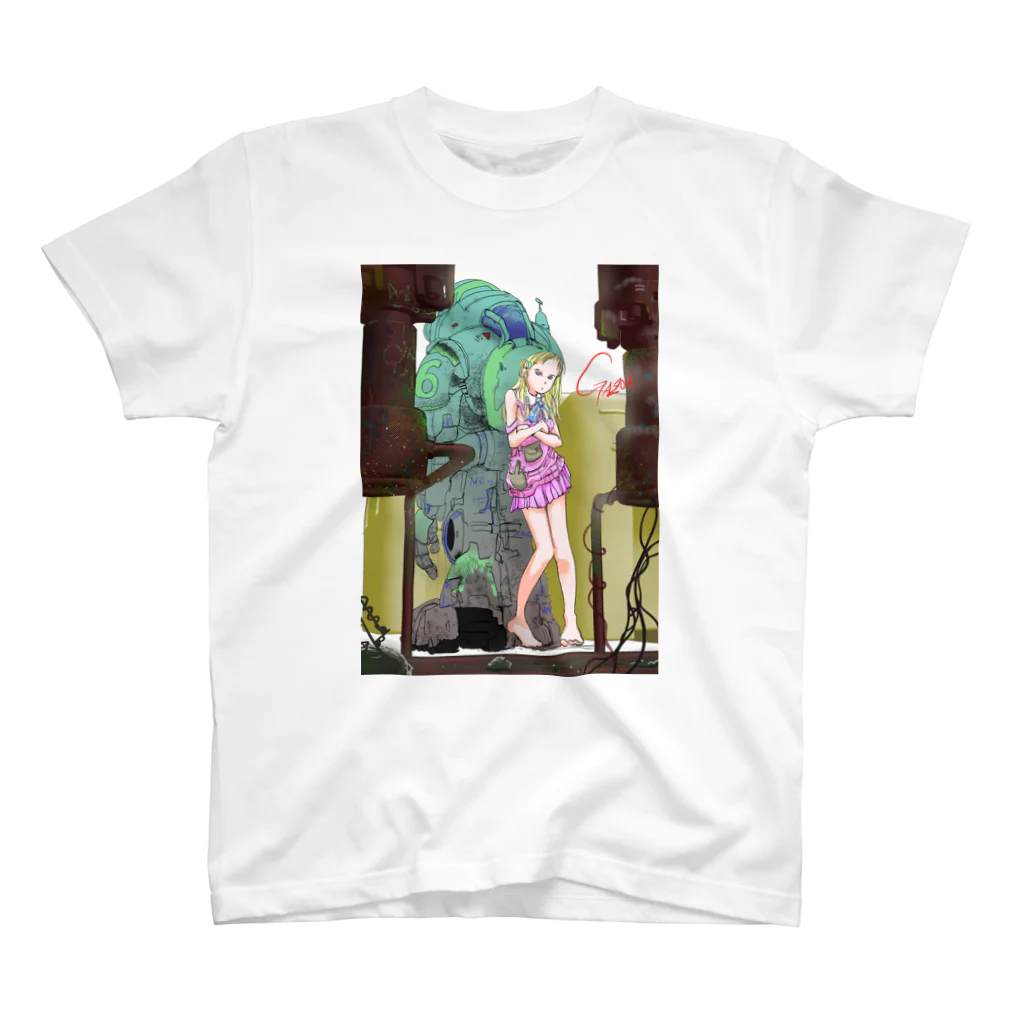 Gazouのアイテムショップのロボットと少女 Regular Fit T-Shirt