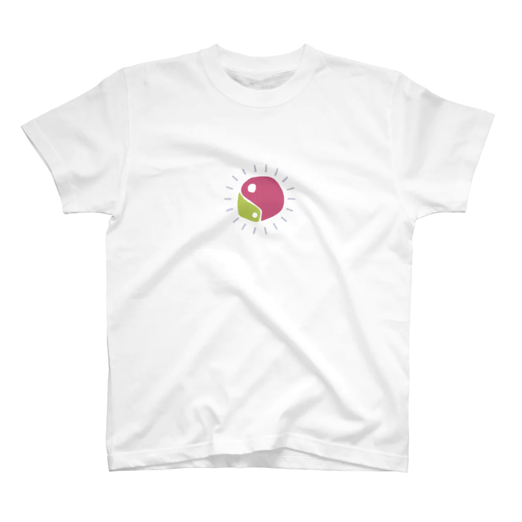 ジビエ屋のゆるマガタマ（黄緑×ピンク） スタンダードTシャツ