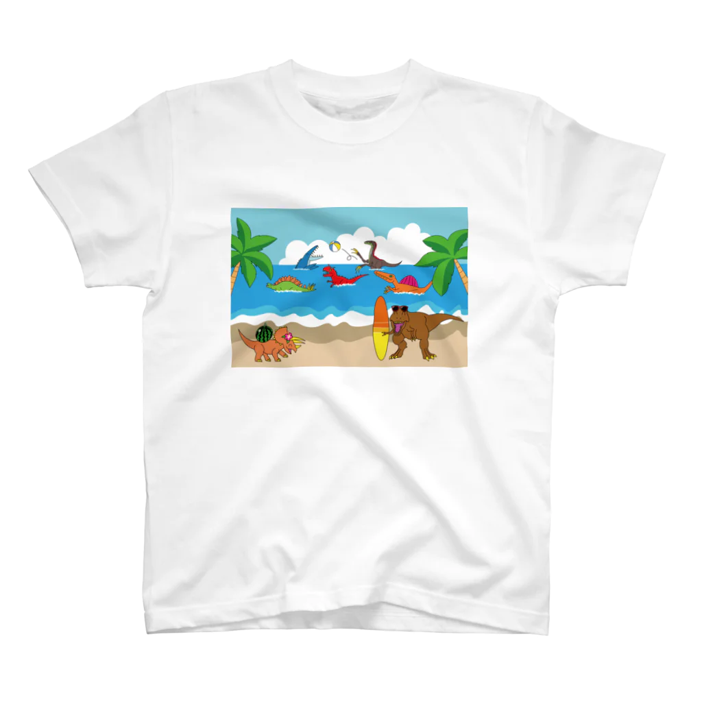 UEMURA SHOPの夏の恐竜バカンスTシャツ スタンダードTシャツ