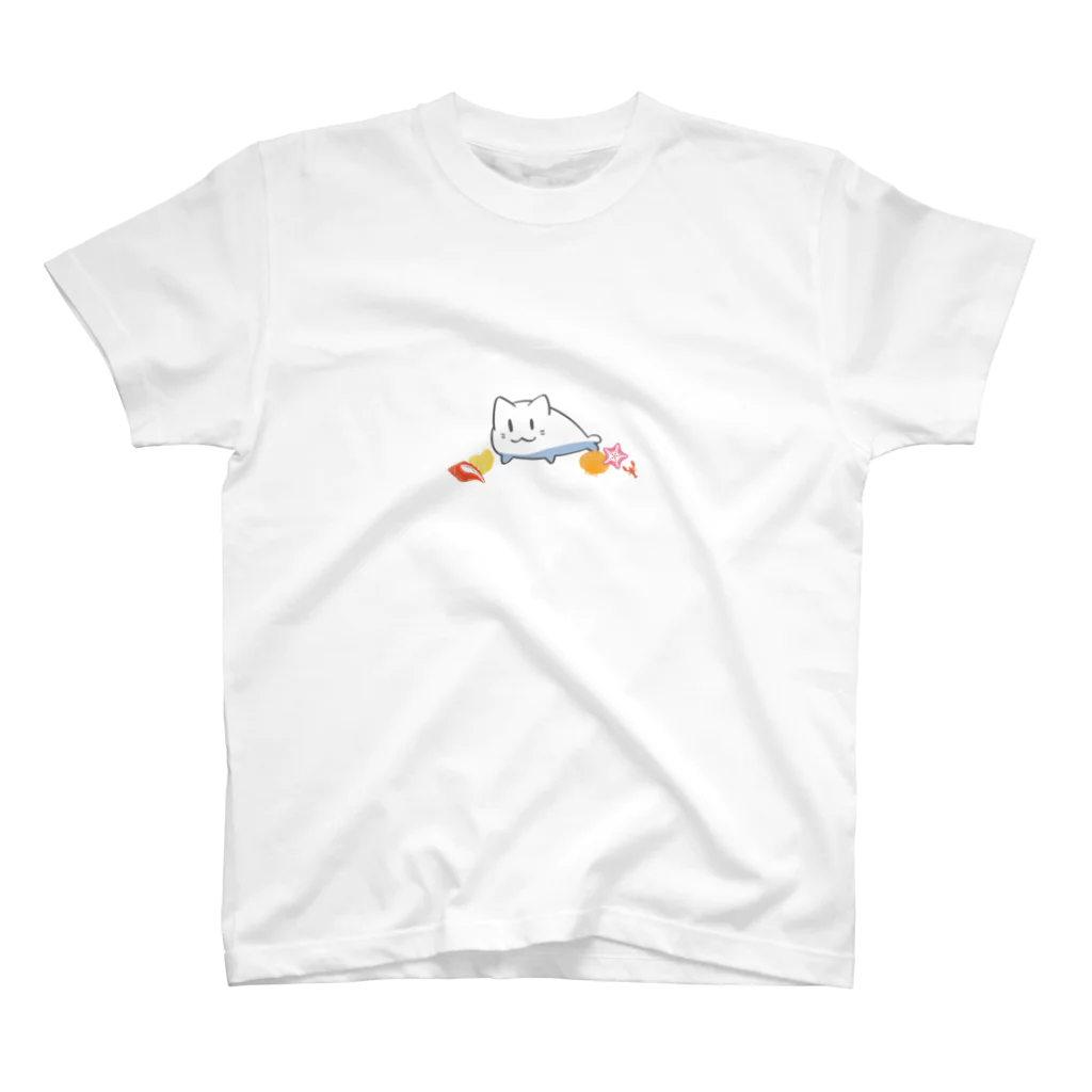 Doggerelの夏のねこあざらし スタンダードTシャツ