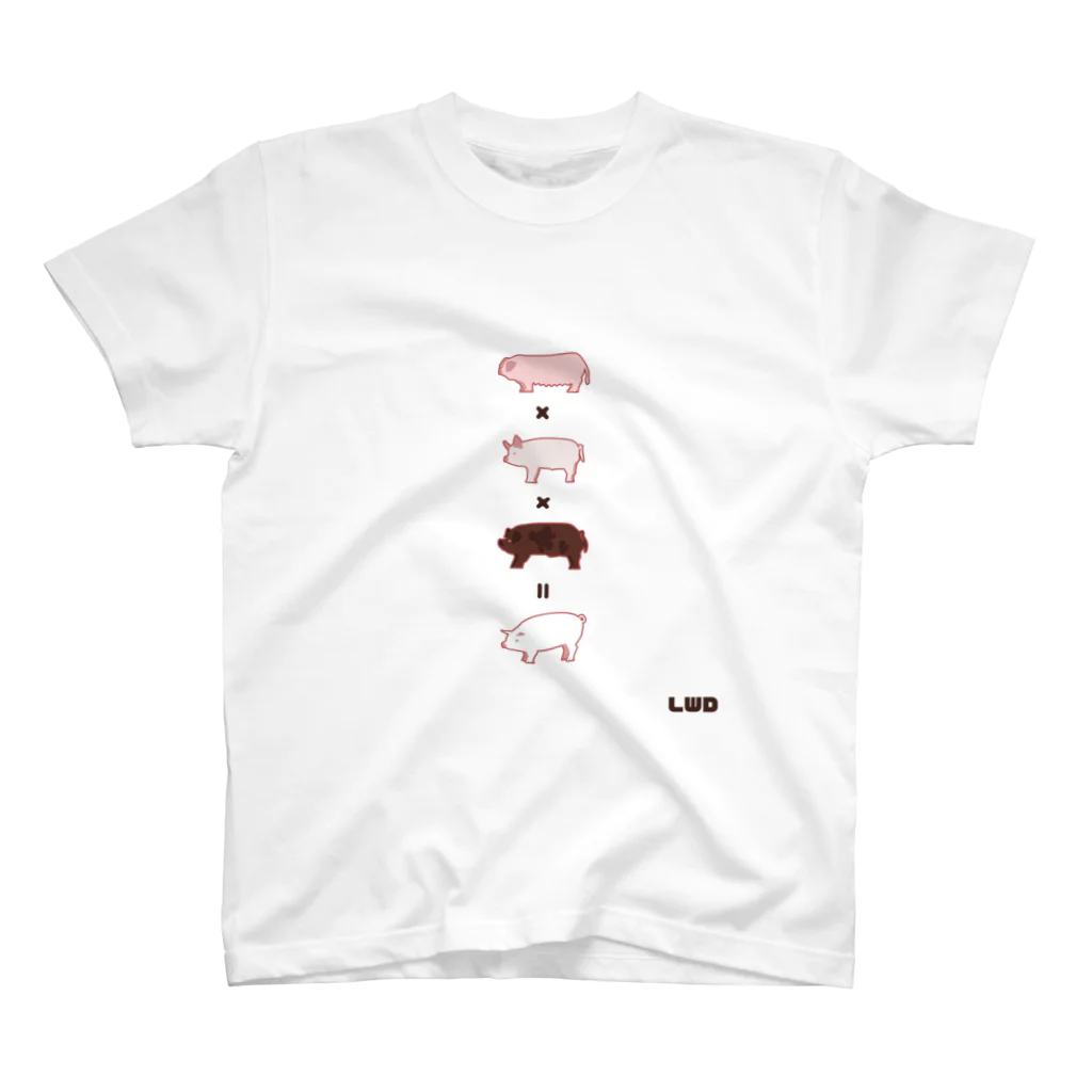 WKのミュージアムショップのこーざつブタ（LWD） スタンダードTシャツ