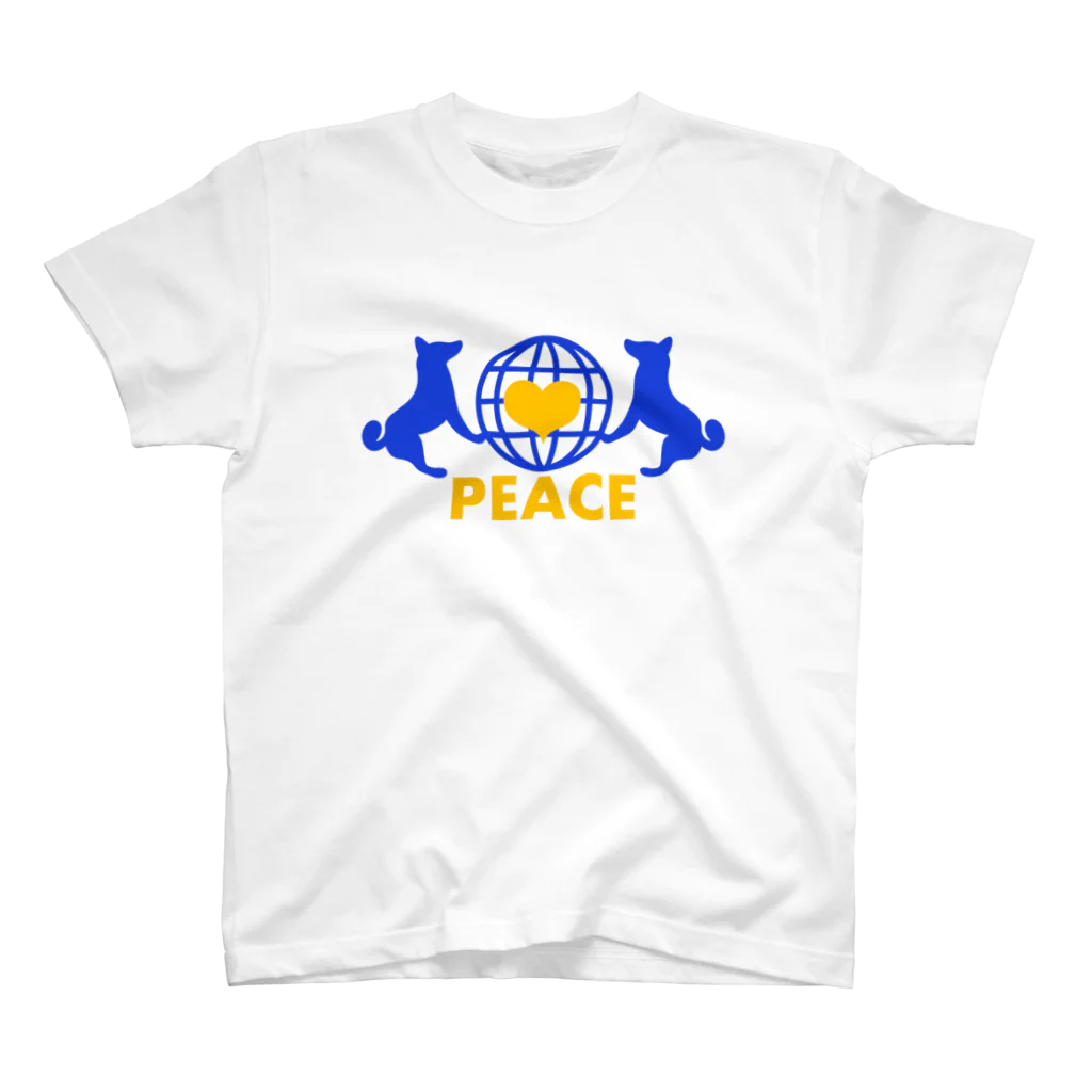 保護猫支援ショップ・パール女将のお宿のpeace ワンコバージョン🐕 スタンダードTシャツ