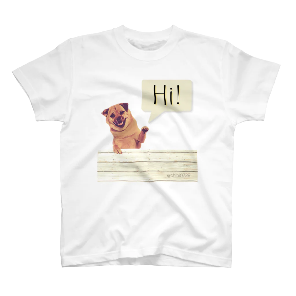 Shiba×Pagu Chibiの柴パグミックス犬Chibi「Hi!」 Regular Fit T-Shirt