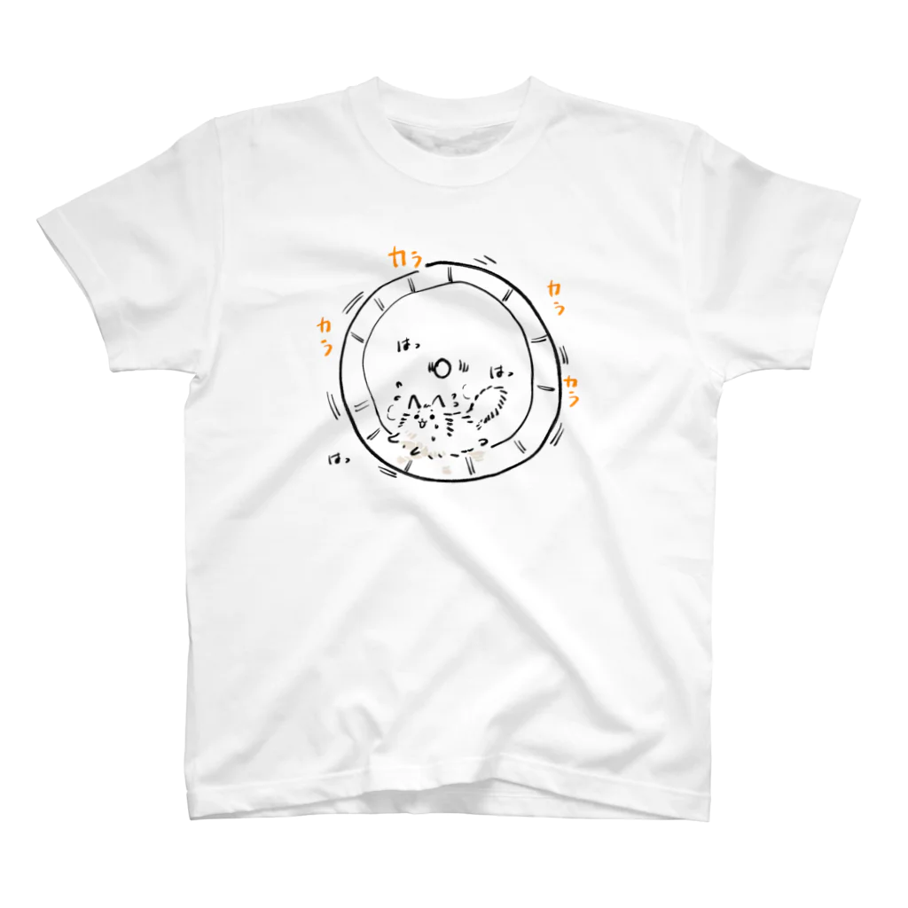 ミトの雑貨屋のふわふわ白ワンコ スタンダードTシャツ