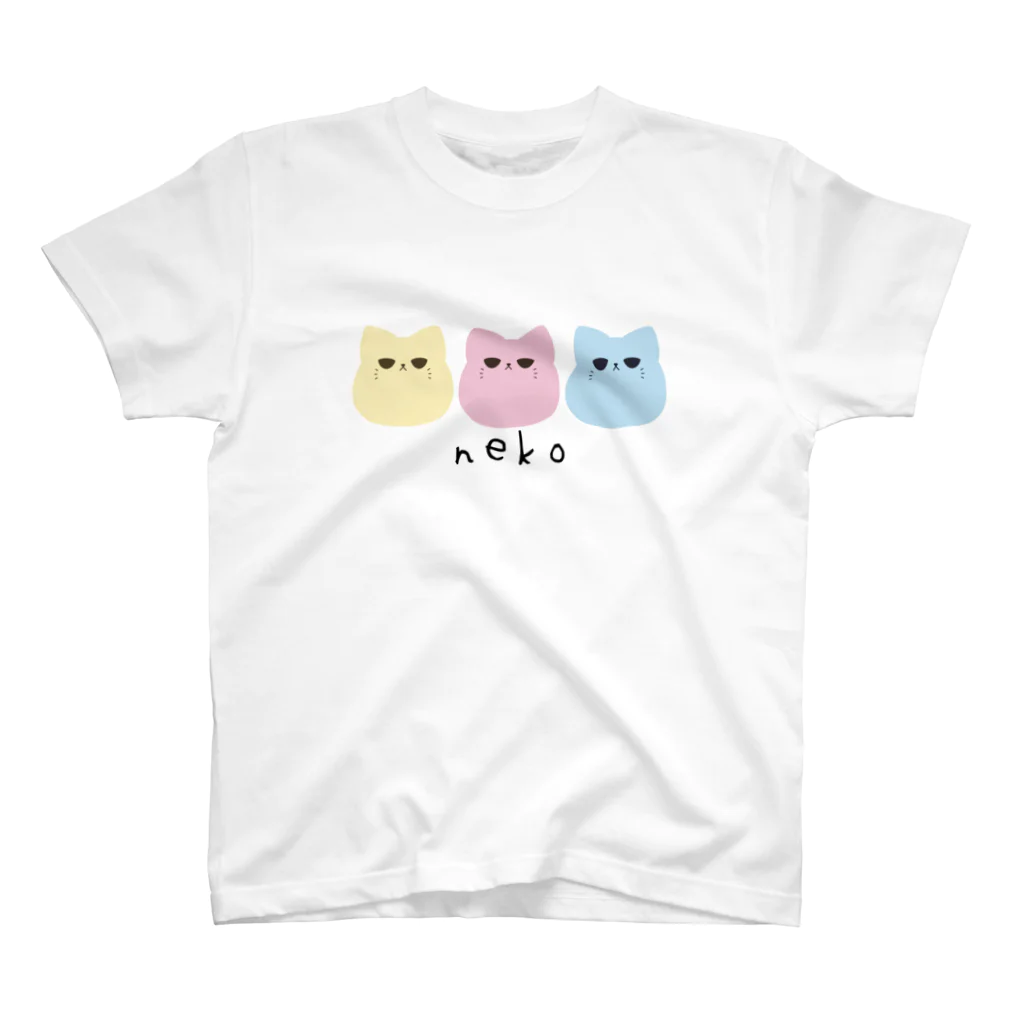 nagiのnekoが3匹（パステル） スタンダードTシャツ