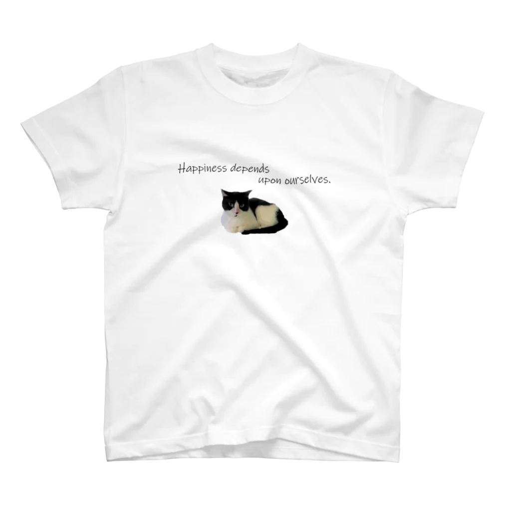 soranokaiの哲学猫　ハチワレ　保護猫　でいご Regular Fit T-Shirt