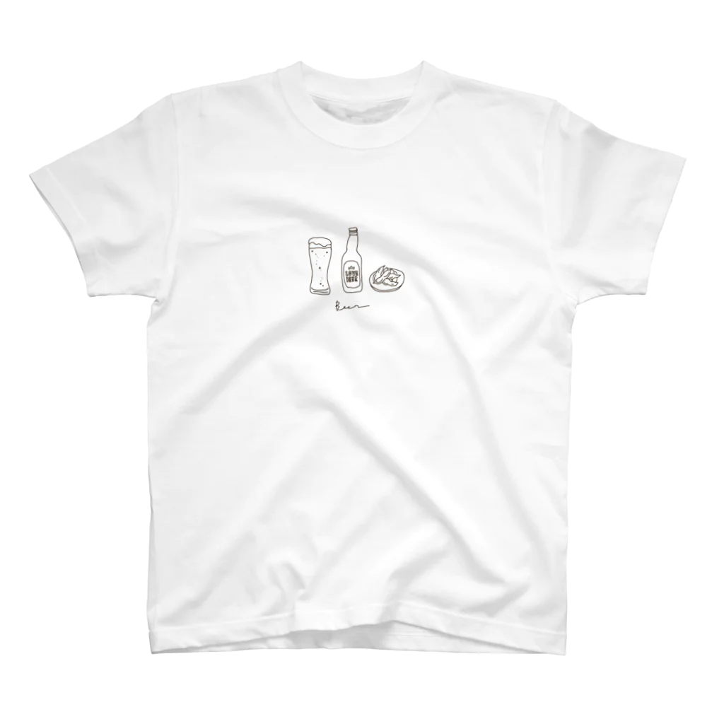 ai's T-shirt shopの線画晩酌Tシャツ Regular Fit T-Shirt