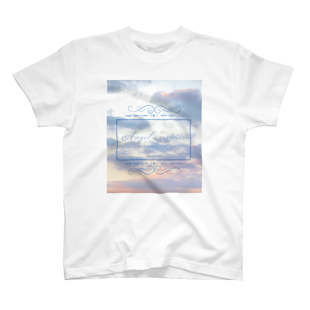 ゆにねこ惑星のପ天使の夏休みଓ夕暮れ旅行(淡) スタンダードTシャツ