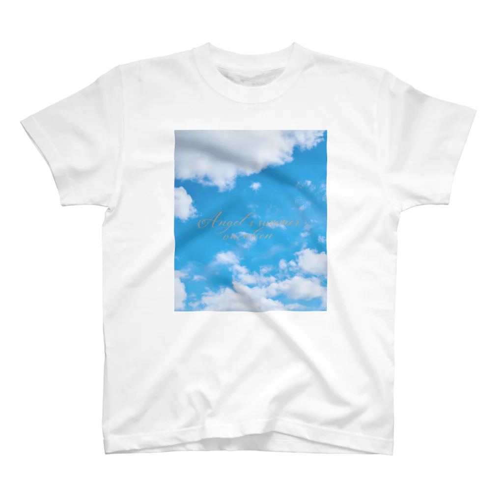 ゆにねこ惑星のପ天使の夏休みଓ青空旅行(枠なし)(淡) Regular Fit T-Shirt