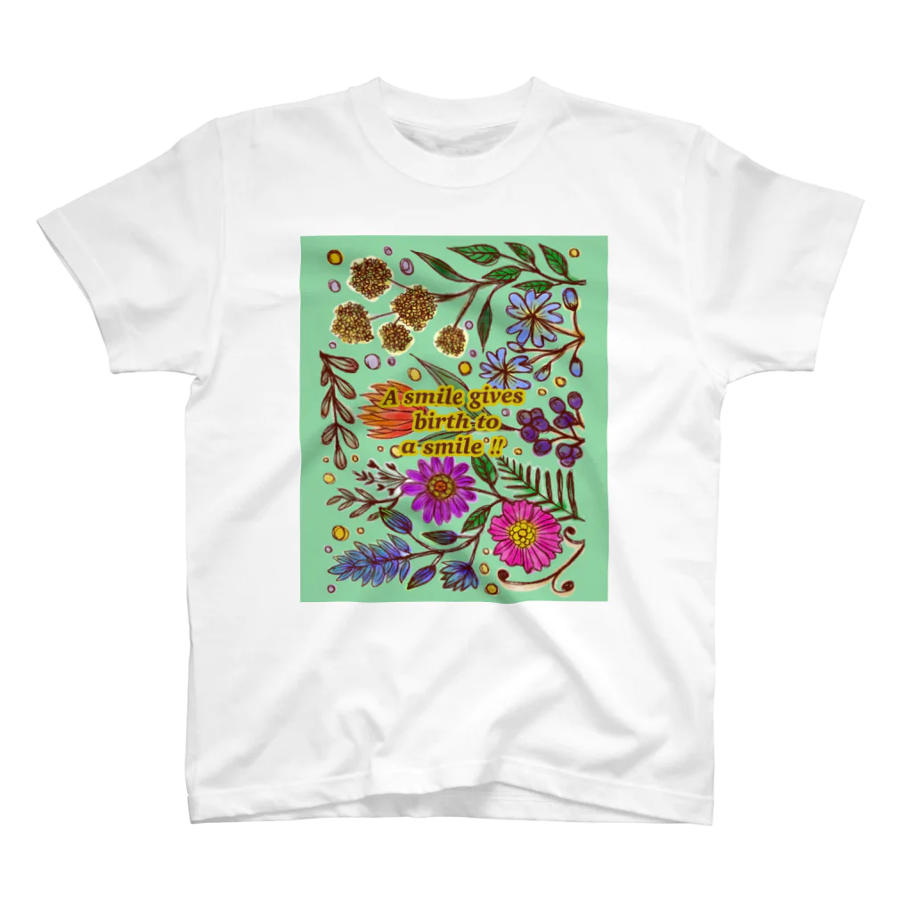 marimo shopのGarden Flower グリーン スタンダードTシャツ