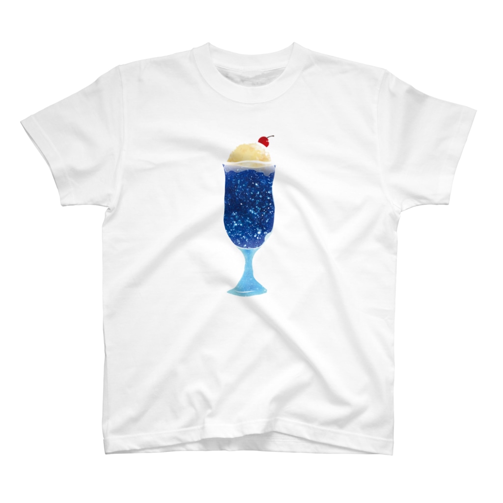 アオフジマキの【白線】星空クリームソーダ Regular Fit T-Shirt