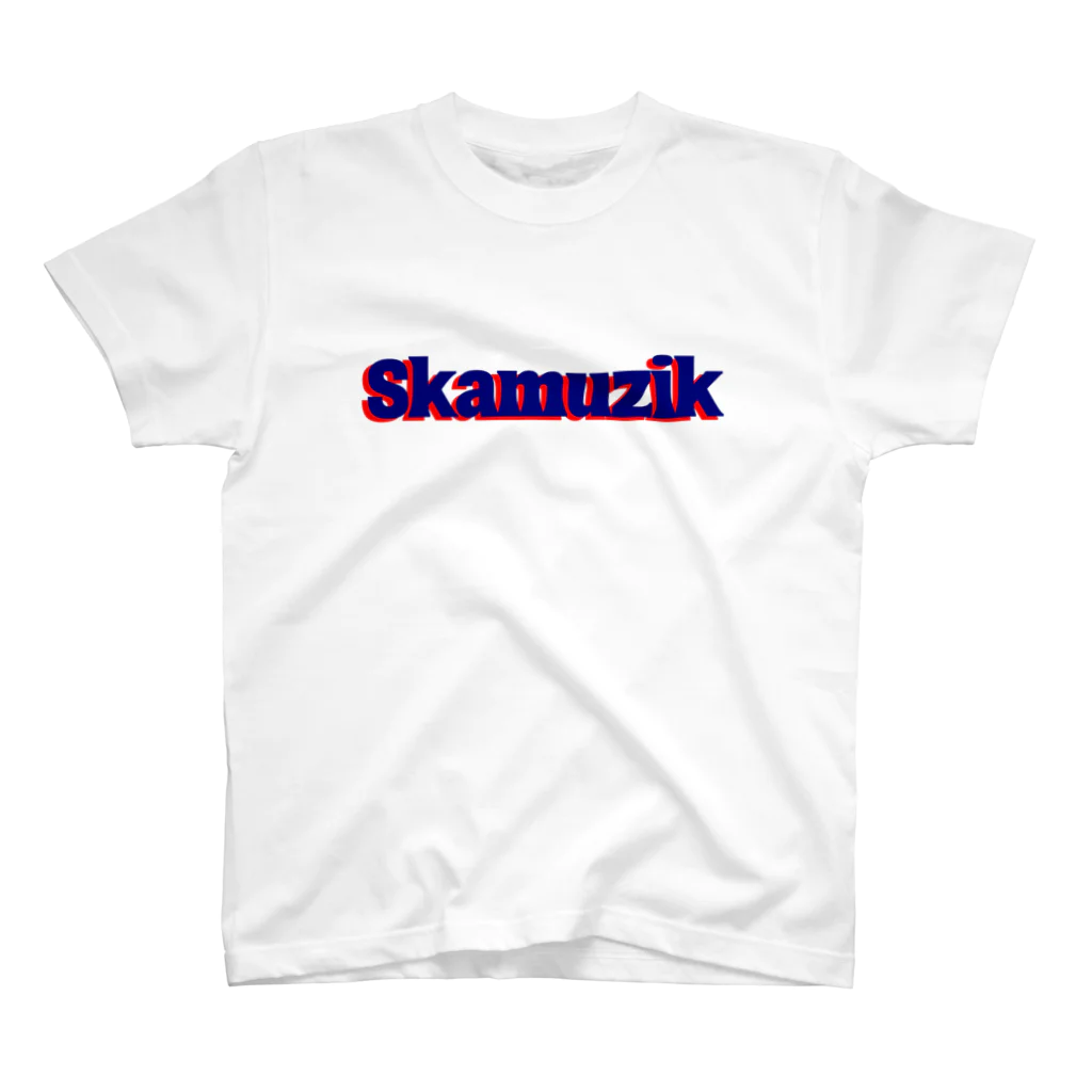 skamuzik a go goのSkamuzik（青赤） Regular Fit T-Shirt