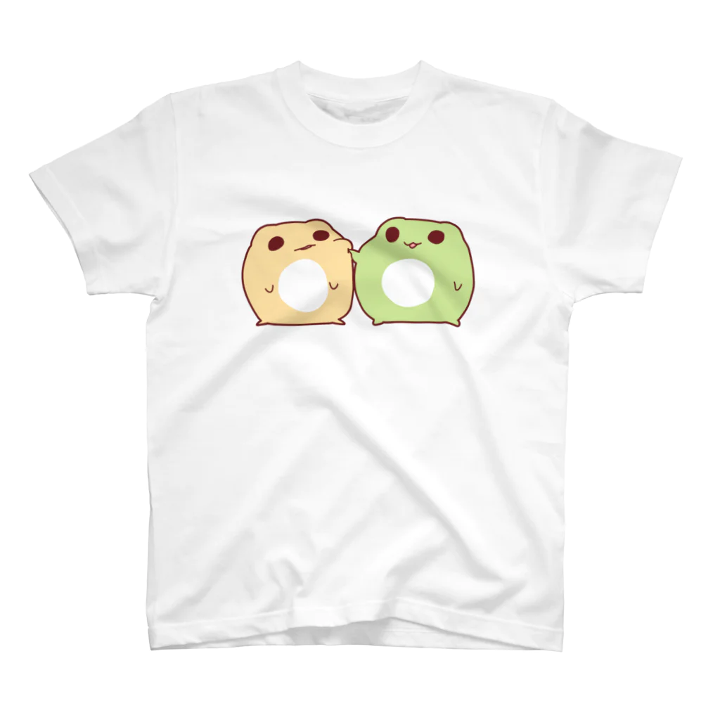 しろくろショップのだいふくかえる&きなこ　つん スタンダードTシャツ