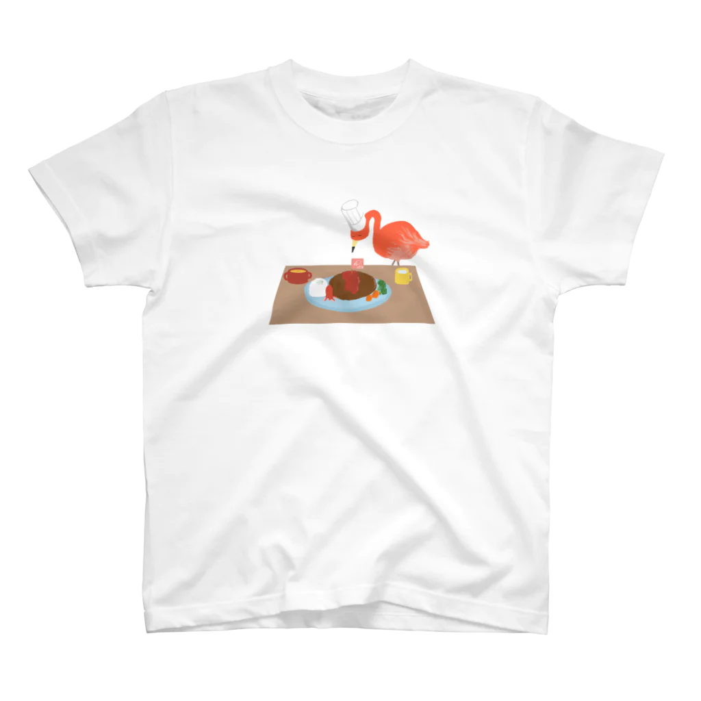 とりやまいろいろグッズのbistro Flamingoのハンバーグスペシャル スタンダードTシャツ