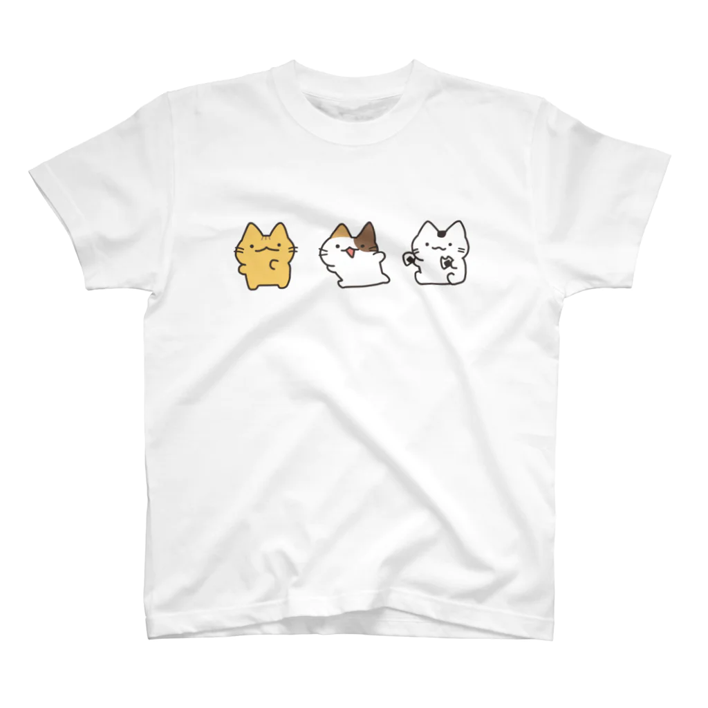 cat'scafeねこじゃらしのさんびきのねこ スタンダードTシャツ