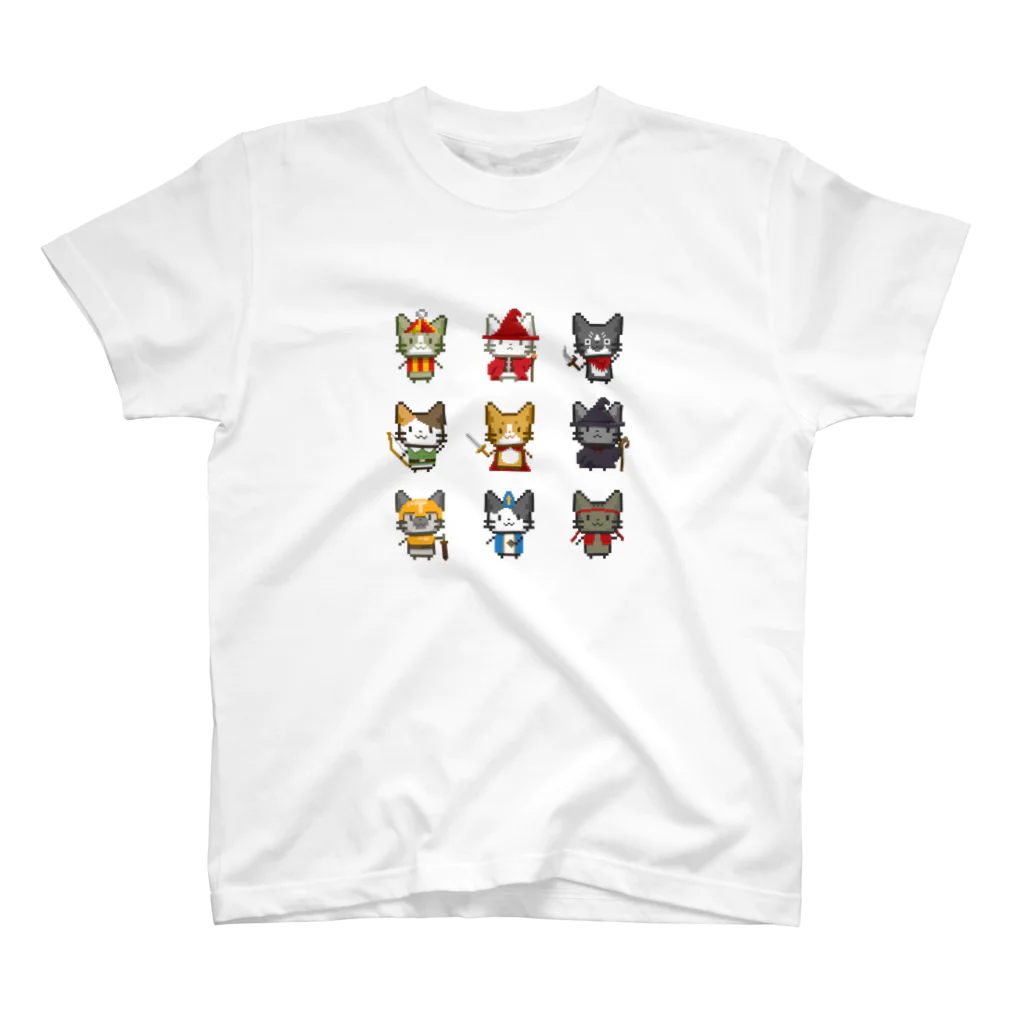 cat'scafeねこじゃらしのドット絵ねこ スタンダードTシャツ