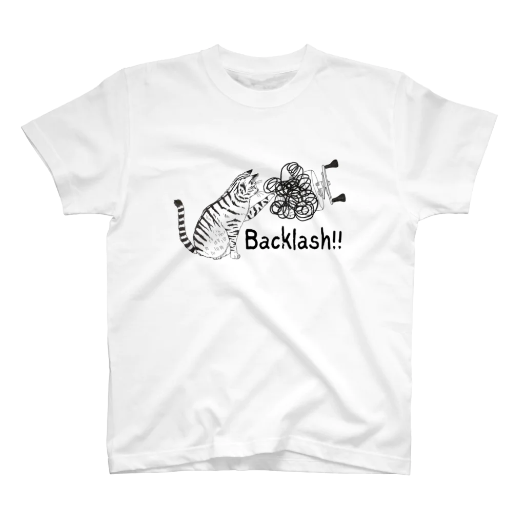 fishingnutsのBacklash!! ネコ スタンダードTシャツ