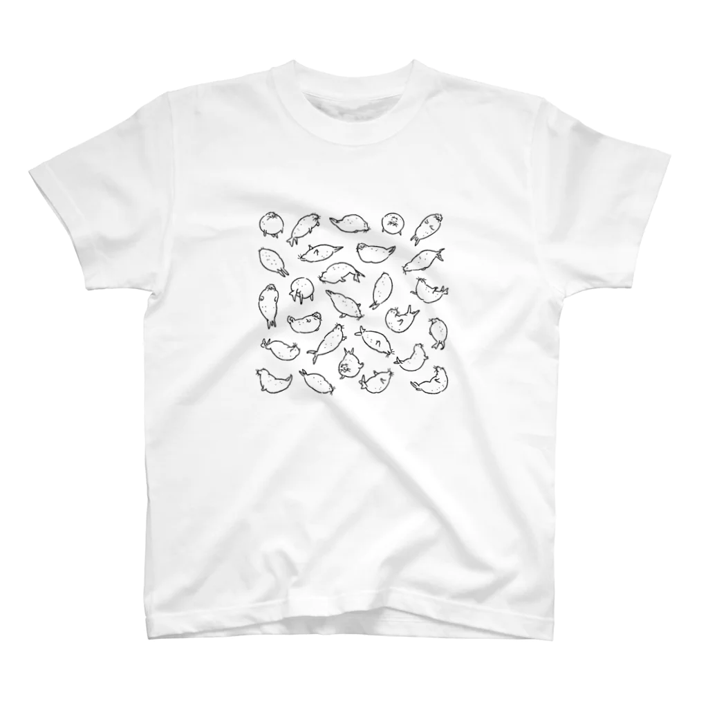 ぴすぴすのいっぱいアザラシ モノ スタンダードTシャツ