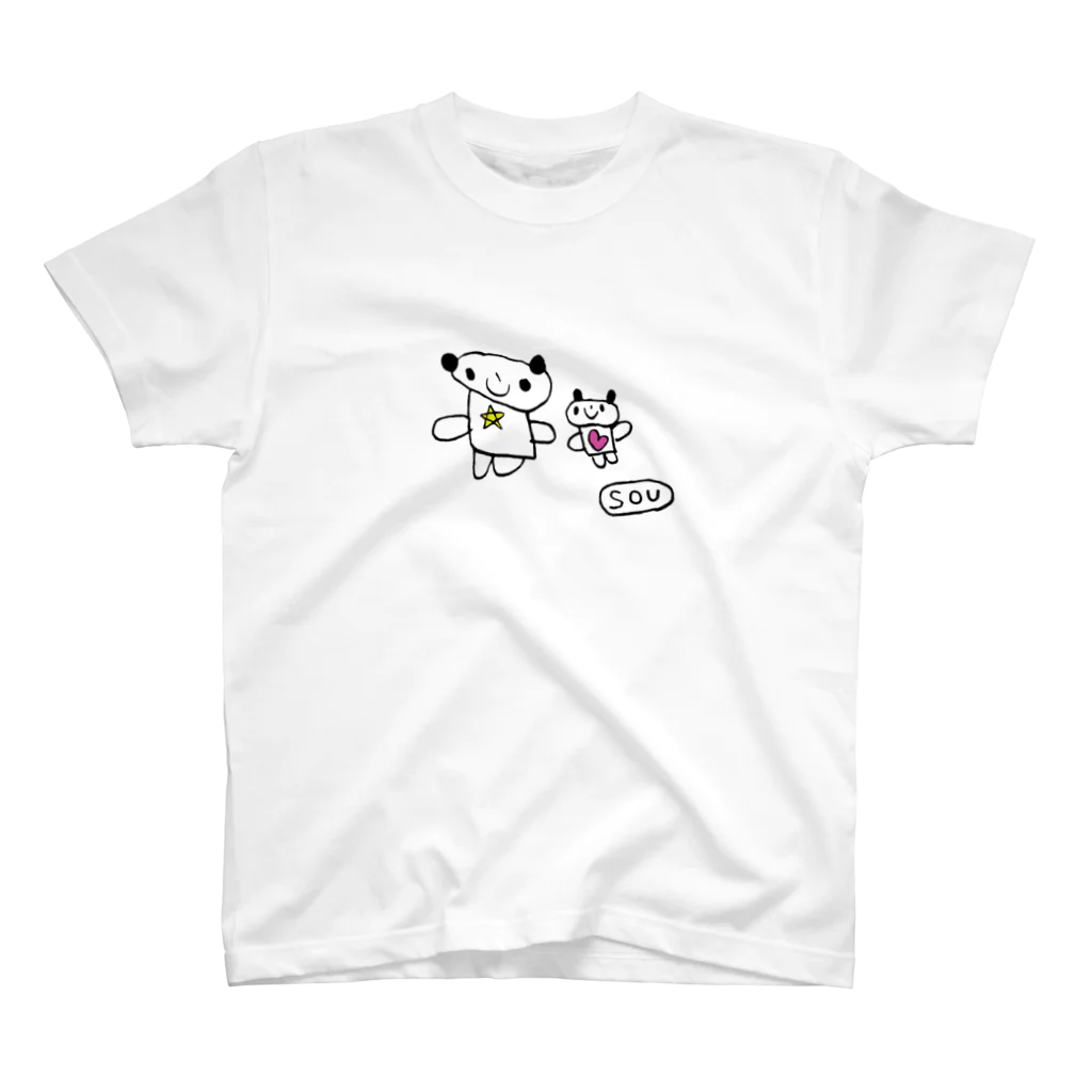 wa-souのなかよしぱんだ スタンダードTシャツ