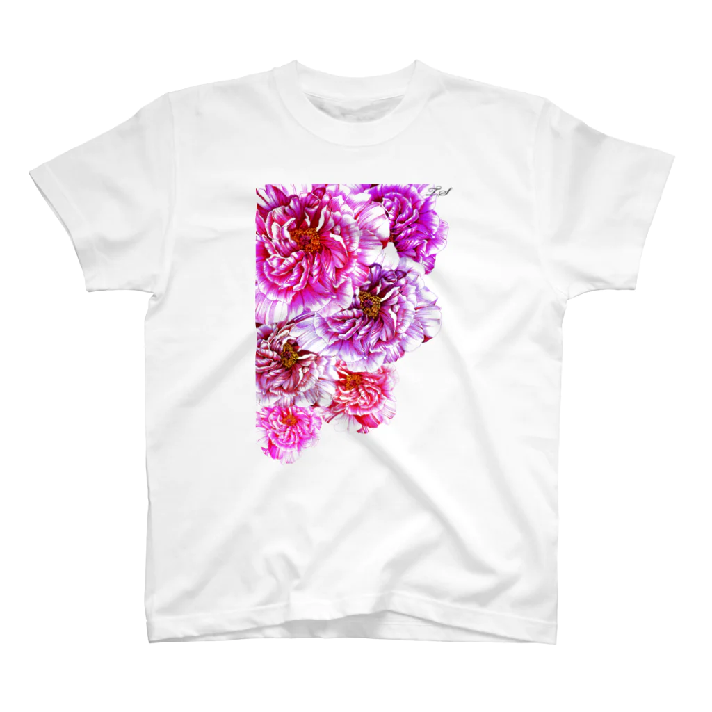 白石拓也のボールペン画「牡丹」 Regular Fit T-Shirt