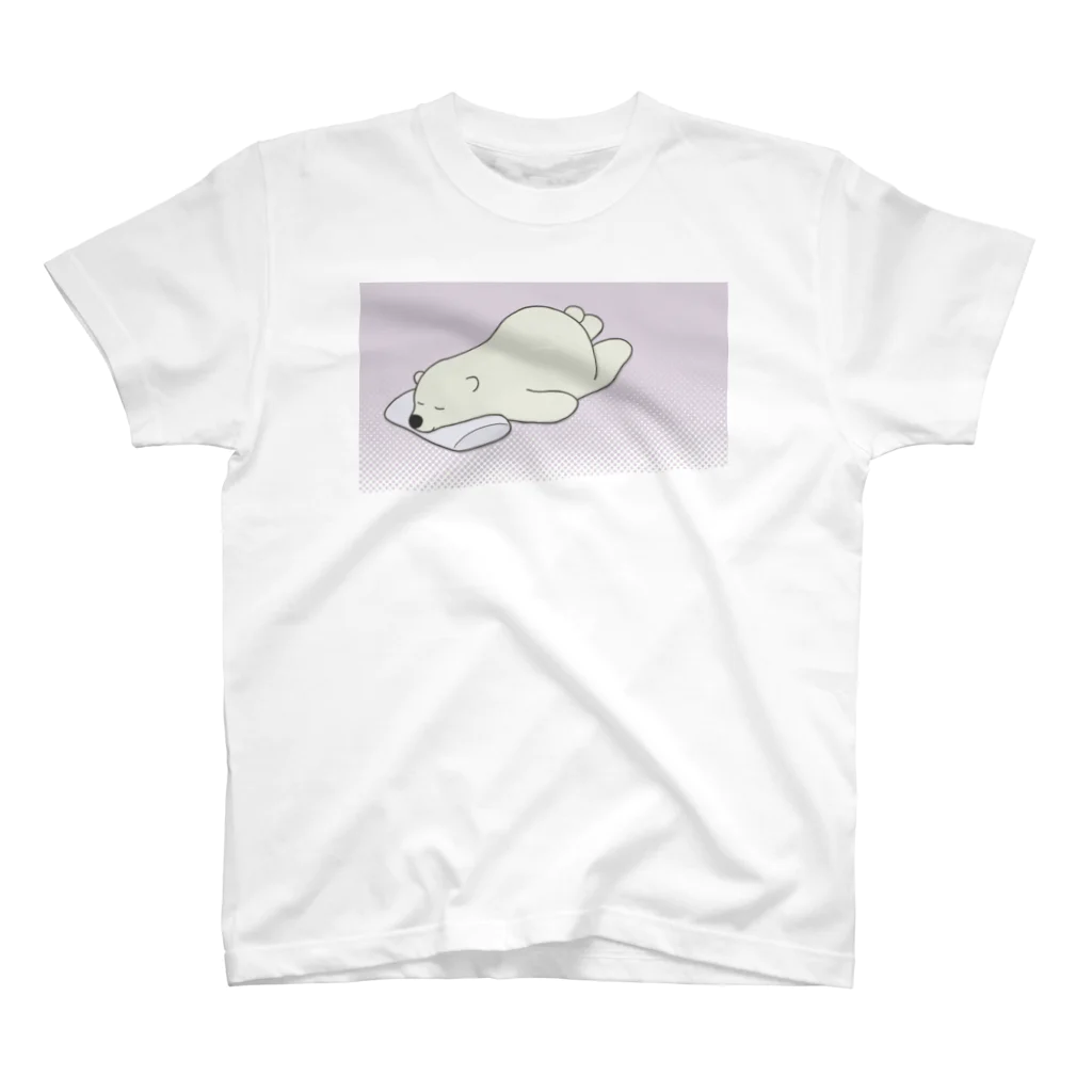 neko-neko-nekoの眠るシロクマ Regular Fit T-Shirt