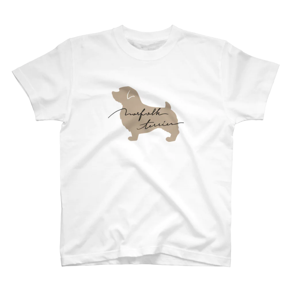 TOMOS-dogのノーフォークテリア　シルエット スタンダードTシャツ