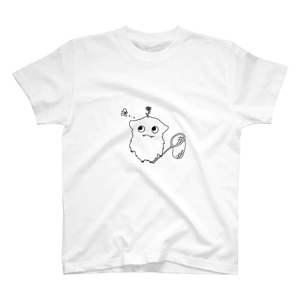 もふもふもんすたぁのもふもふもんすたぁとちょうちょ スタンダードTシャツ