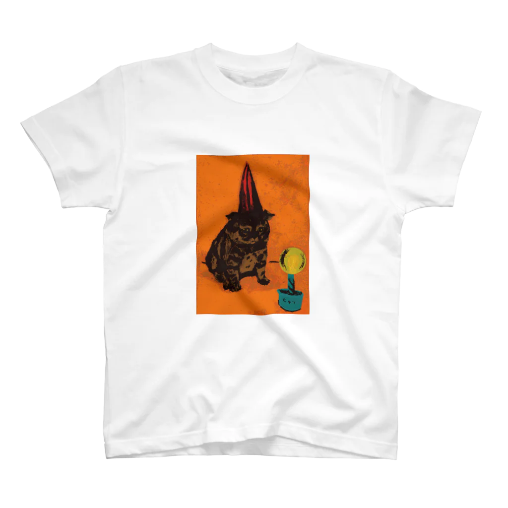 gueccaのShonbori Birthday Cat スタンダードTシャツ