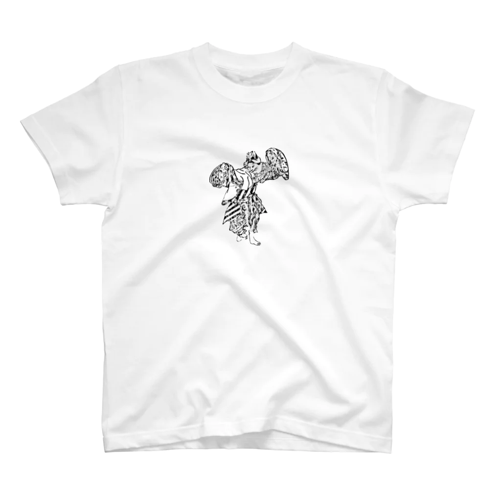 猫の浮世絵・草紙の歌って踊るおこまちゃん Regular Fit T-Shirt