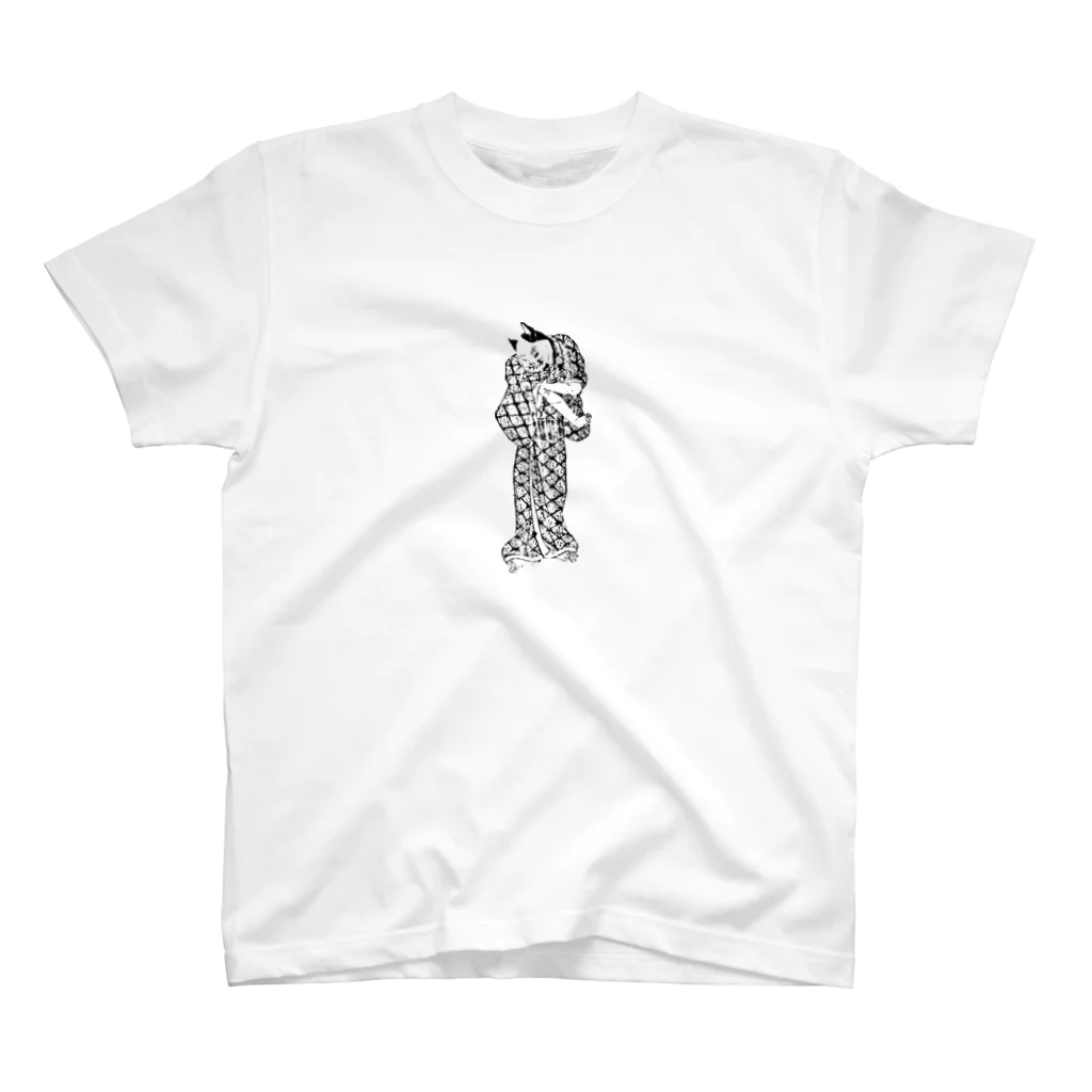 猫の浮世絵・草紙の様子をうかがうふく Regular Fit T-Shirt