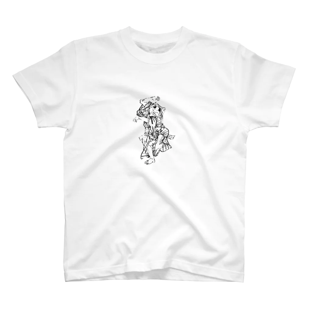 猫の浮世絵・草紙の楽しく踊る幇間猫 Regular Fit T-Shirt