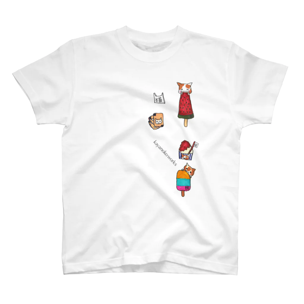 kayanoko worksの夏の猫ちゃん　（スイカ）スタンダード Regular Fit T-Shirt