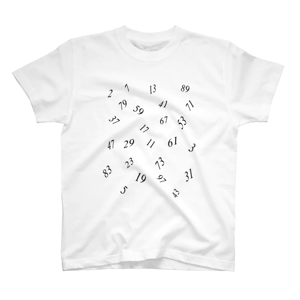 ねぎとろ:スシロールデザインワークスの素数Tシャツ スタンダードTシャツ