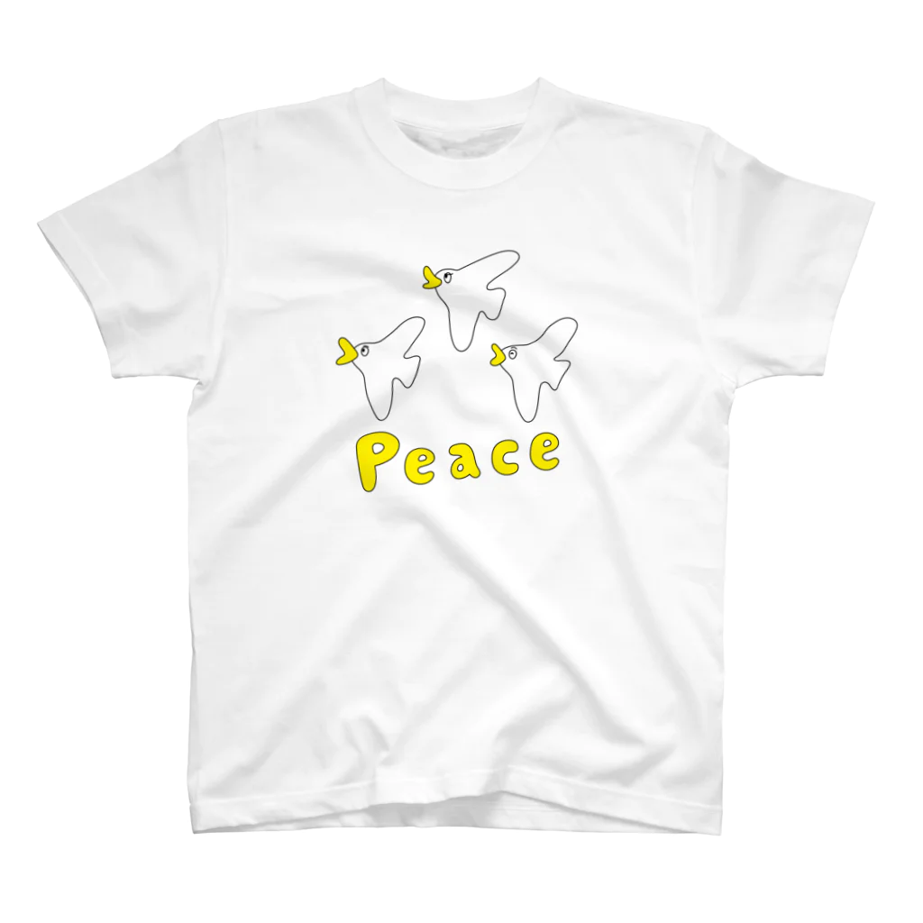 ガモさんの白バト３兄弟 Peace スタンダードTシャツ